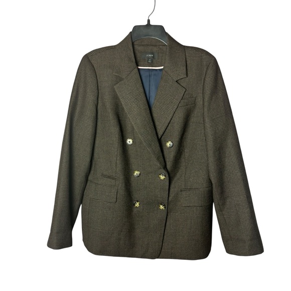 J Crew Double-breasted blazer in lightweight wool Brown AR432 - Picture 1 of 11